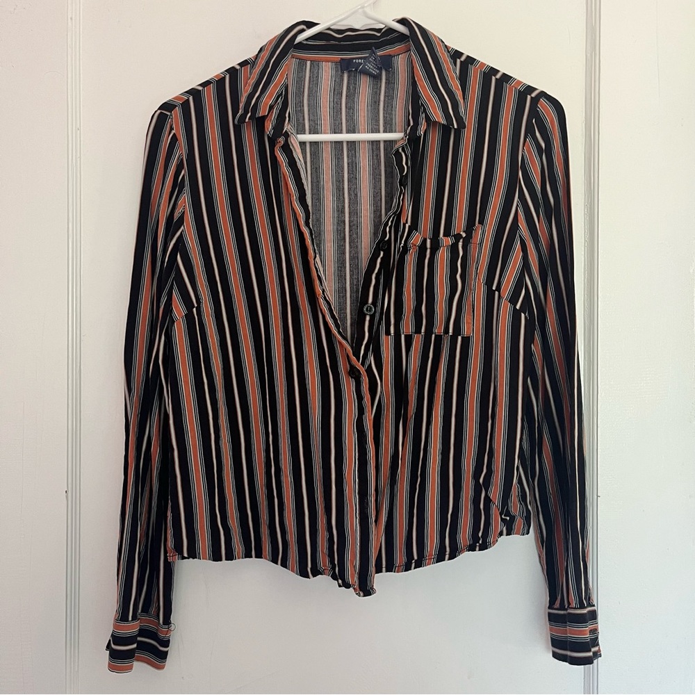 Striped Button Down Blouse